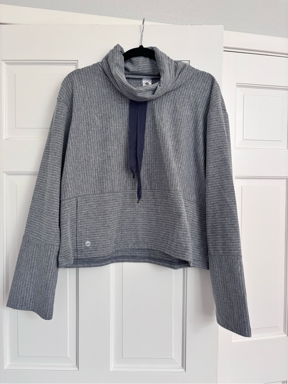 Senita Athletics Gray/Navy Cowl neck pullover